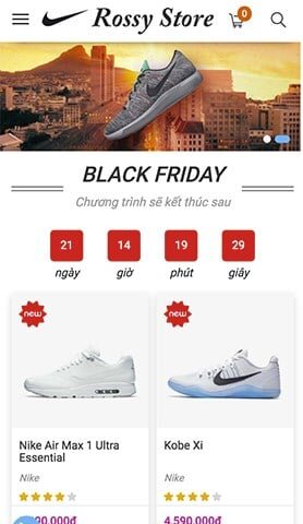 RosieStore - Mobile view