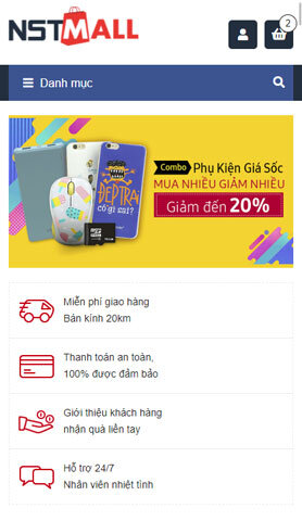 Tidamall - Mobile view