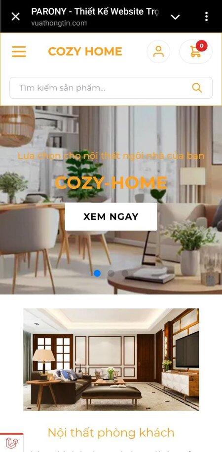 CozyHome - Mobile view