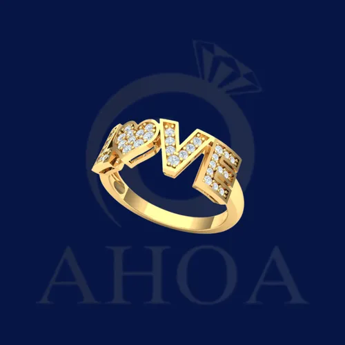 nhẫn chữ LOVE  nặng 7ph&amp;acirc;n v&amp;agrave;ng 610 - image 1