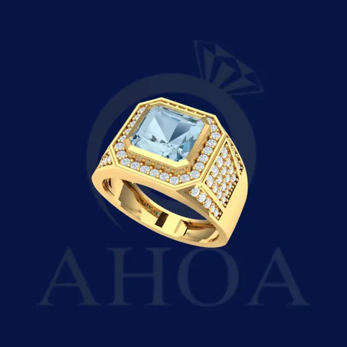 nhẫn nam NA7499 đ&amp;aacute; nam phi v&amp;agrave;ng 610 - image 2