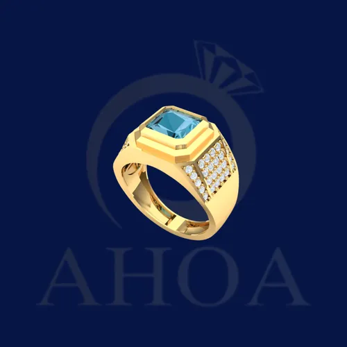 nhẫn namNA7503 đ&amp;aacute; nam phi nặng 1chỉ4 v&amp;agrave;ng 610 - image 5