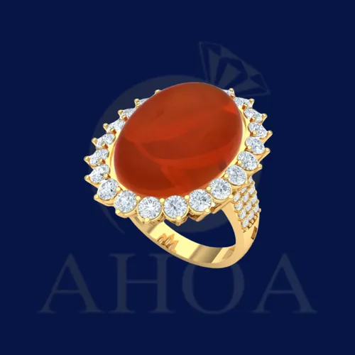 Nhẫn Nữ V&amp;agrave;ng Mặt Đ&amp;aacute; Oval Đa Sắc - image 5