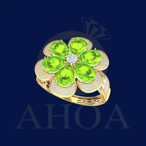 V&amp;ograve;ng Tay V&amp;agrave;ng Nữ Hoa 6 C&amp;aacute;nh Đ&amp;aacute; Giọt Nam Phi BOV7065 - image 6