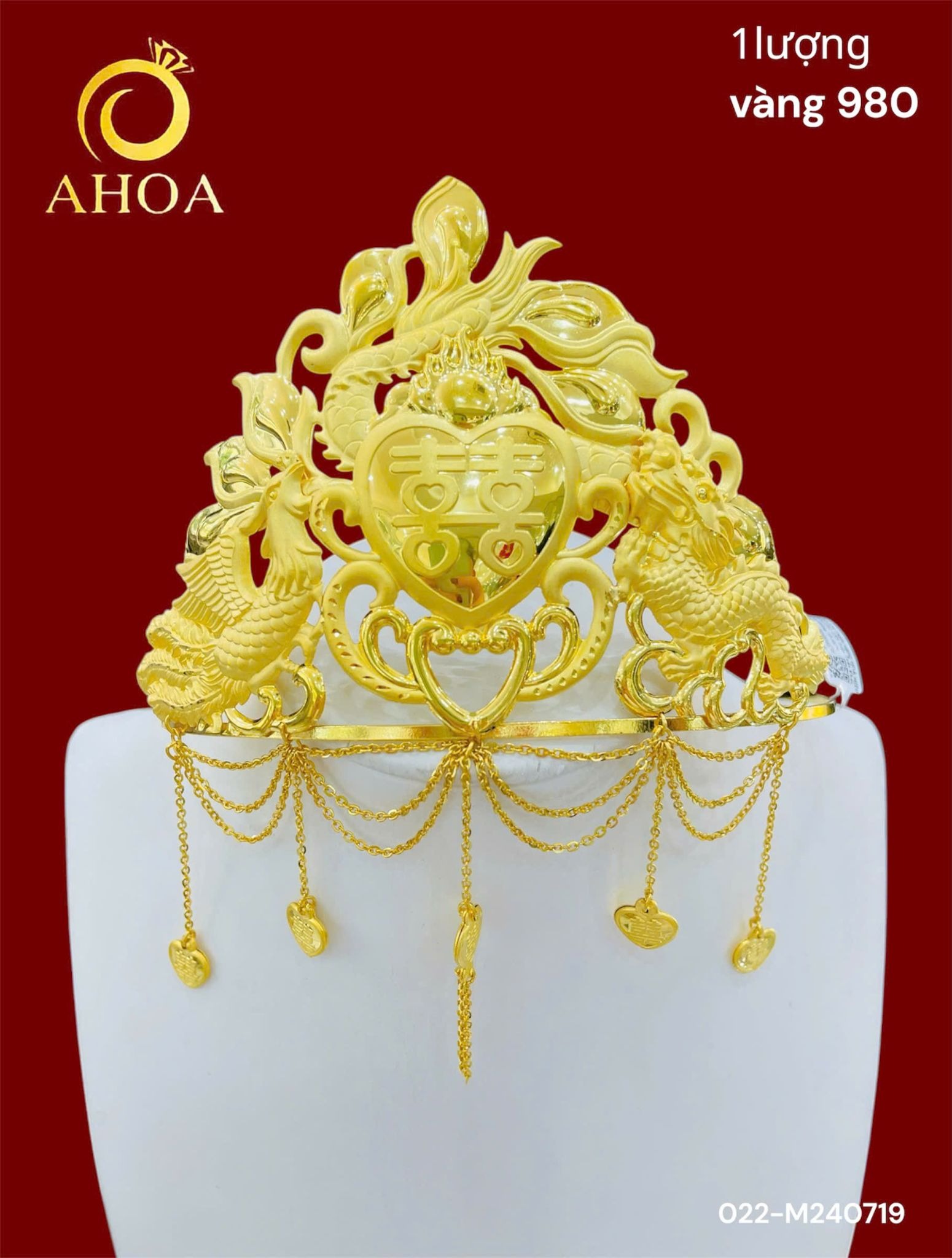 Vương miện cưới nặng 1 lượng vàng 980