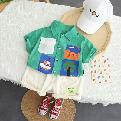 Set đồ bộ sơ mi d&agrave;nh cho b&eacute; trai