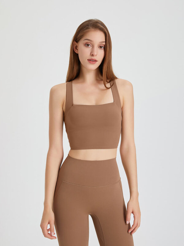 &Aacute;o tập croptop quai lưng ch&eacute;o