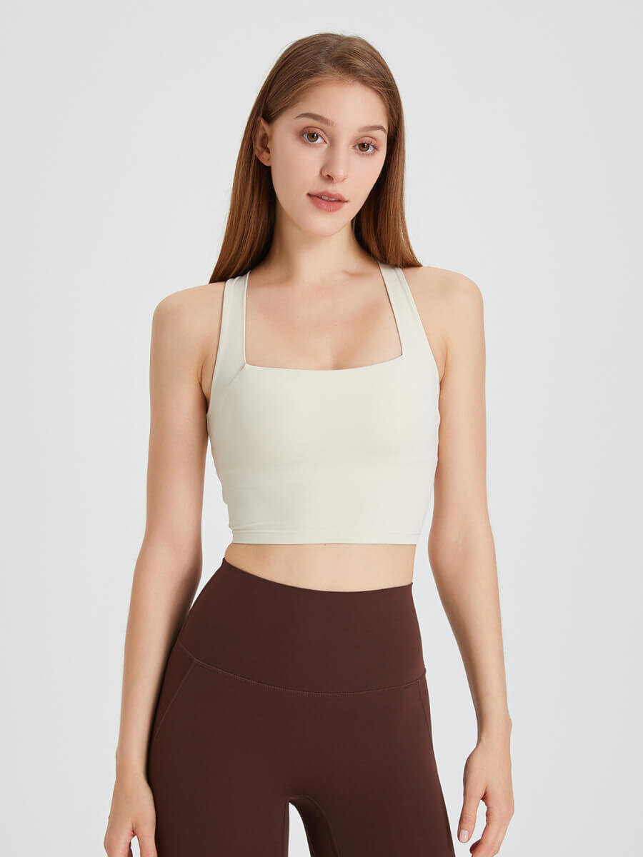 &Aacute;o tập croptop quai lưng ch&eacute;o