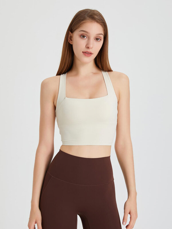 &Aacute;o tập croptop quai lưng ch&eacute;o