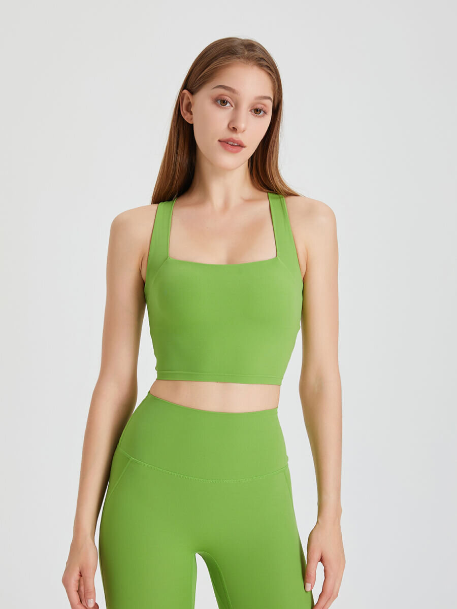 &Aacute;o tập croptop quai lưng ch&eacute;o