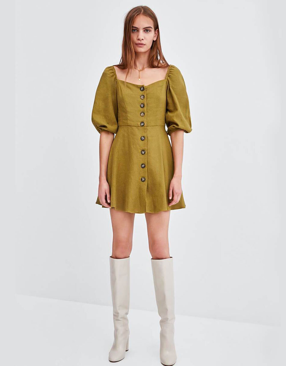 Đầm babydoll tay lỡ kho&eacute;t lỗ - Ảnh 2