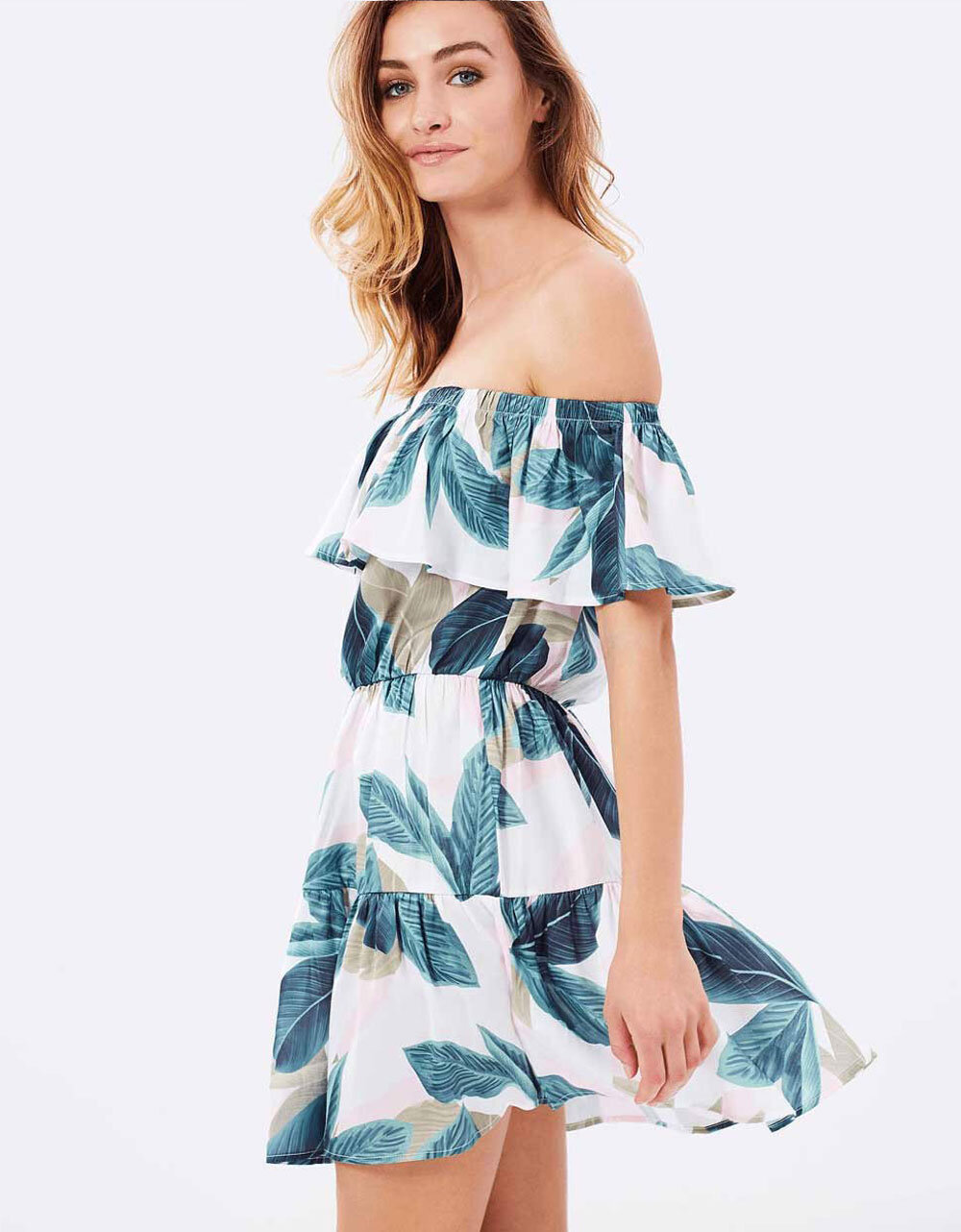 Đầm Bẹt Vai Th&ocirc; Phối B&egrave;o - Ảnh 2