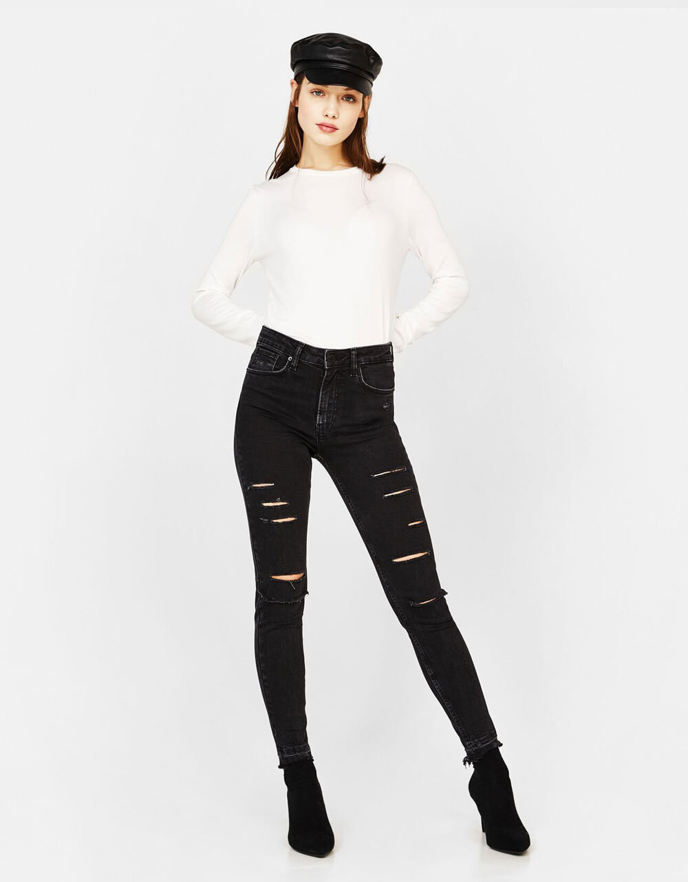 Quần Jean kaki nữ ống b&oacute; - Ảnh 5