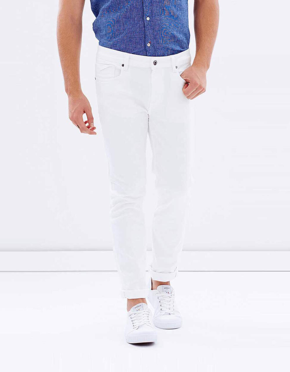 Quần jeans nam trắng - Ảnh 2