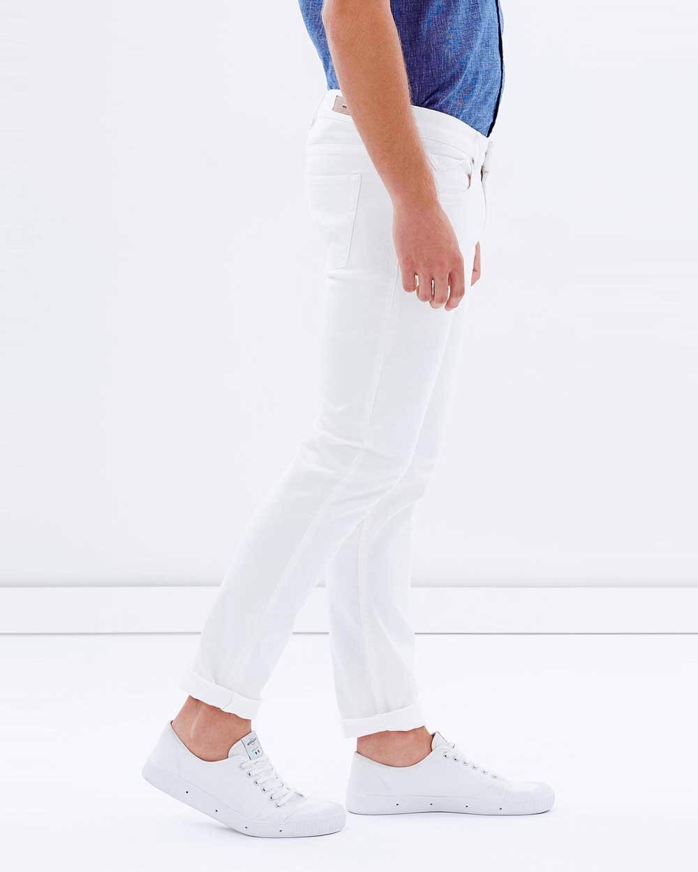 Quần jeans nam trắng - Ảnh 3