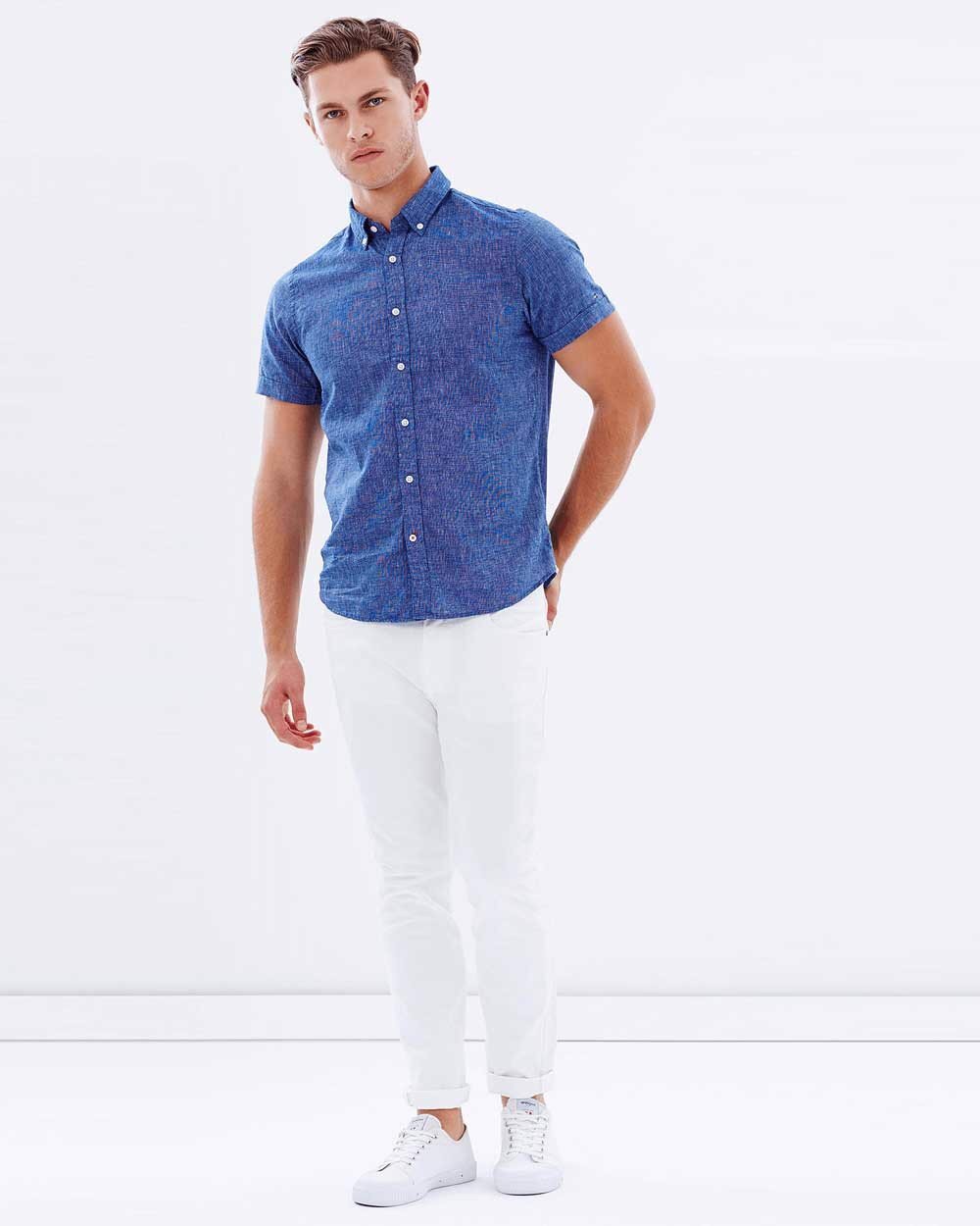 Quần jeans nam trắng - Ảnh 4